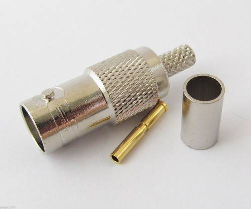 10pcs Hembra Crimp Coaxial Cctv Conector Bnc Para Cable Rg58 0