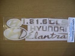 Tun Adhesivo En Vinilo   Hyundai Elantra  6 Piez Plata Kit 0