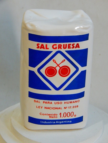 Publicidad Antigua Sal Gruesa Paquete De Ceramica 0