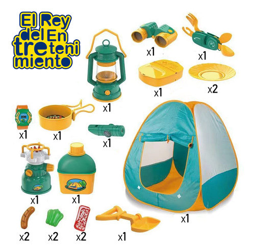 Juego Carpa Infantil De Camping 19pcs - El Rey 1
