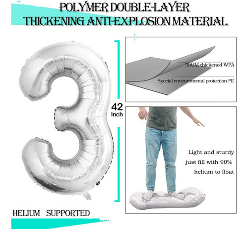 Globos De Helio Para Decoración De Fiestas Tamaño Jumbo Plat 1