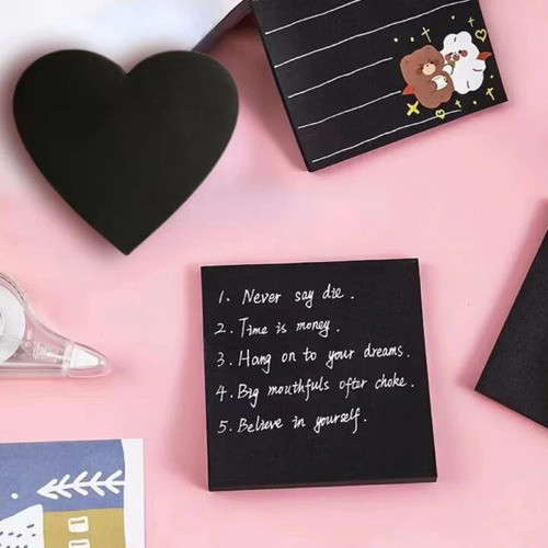 Notas Autoadhesivas Negras Con Pack 3 Lapiceras - Brw 1