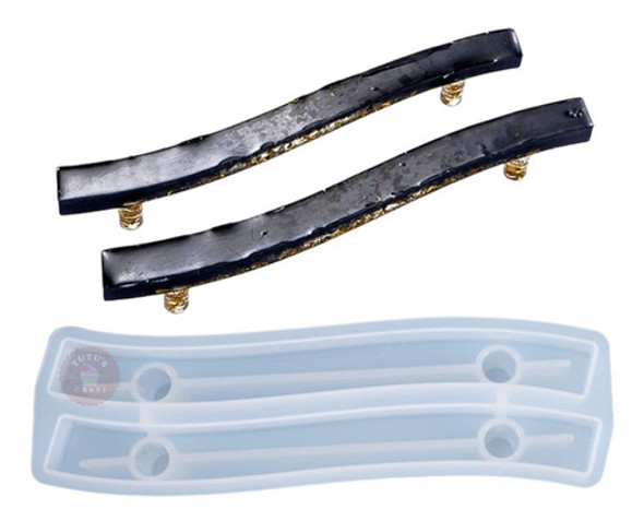 Molde De Silicona Manijas Curvas Resina Artesanias 0