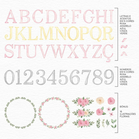 Kit Imagenes Png Cliparts Letras Numeros Colores Acuarela 1