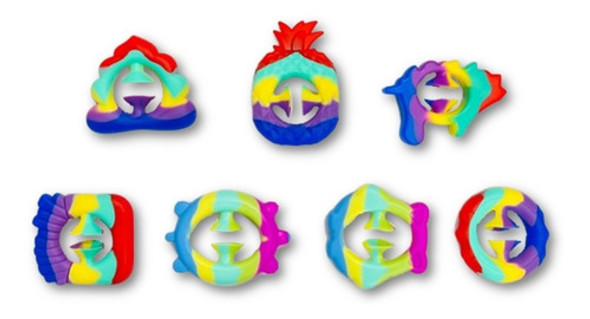 Combo X50 Und Snapper Multicolor Silicona Juguete Antiestres 0