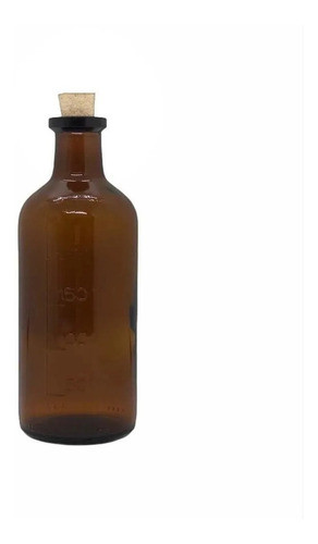 20 Envase Vidrio Ambar Tipo Boticario 500 Cc Con Corcho 0