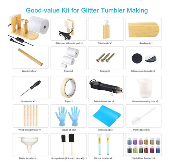 Kits De Volteador De Vaso De Brillo Epoxi Con Máquina ... 1