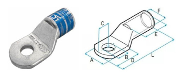 Terminal Desnudo Cobre Estañado 1.5mm Ojal 3/16 X 20 1