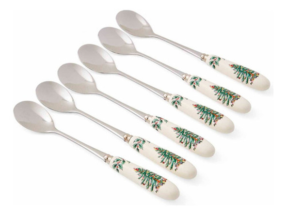 Spode Cuchara De Te Para Arbol De Navidad, Juego De 6 0