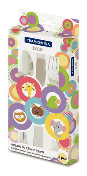Cubiertos Bebe Tramontina 3 Piezas Acero Inoxidable 1