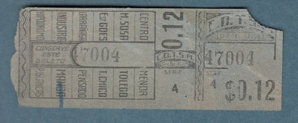Ephemera Raro Boleto De Empresa Cotsa Omnibus Montevideo 0