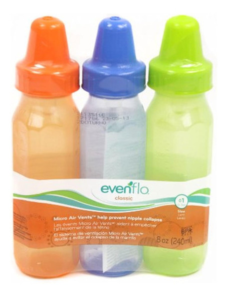 Evenflo 3 Unidades Classic Light Tint Nurser, 8 0