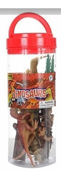 Balde De 12 Dinosaurios  Nuevo Original Animal World 0