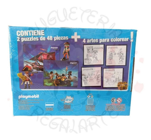 Rompecabezas Puzzle Playmobil Barco Pirata 2 X 48 Piezas 1