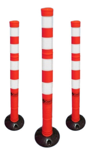 Kit 3 Postes Columnas Delineadores Demarcatorio Vial R Y B 0