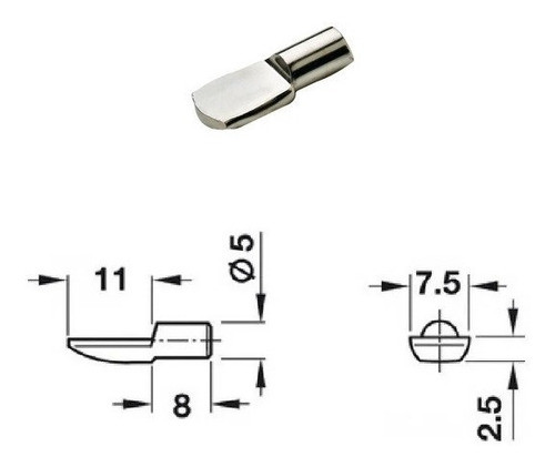 Soporte Estante Pituto Acero 5 Mm X 100 Unidades Hafele 0