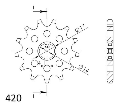 Piñon Supersprox 13 Dts Suzuki Dr250/rm250  Cst-432:13.1 1