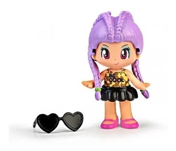 Pinypon Mix & Match Figura 7cm C/acc Pelo Violeta 15570 Srj 0