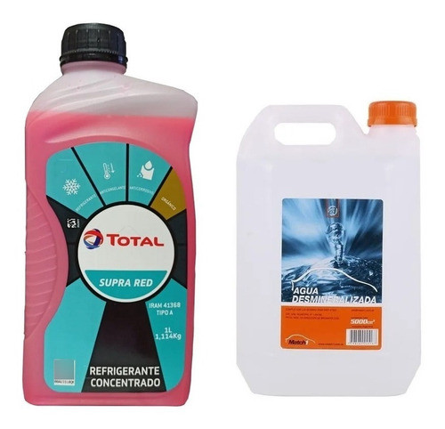 Refrigerante Total Supra Red 1l +  Agua Destilada 5l 1