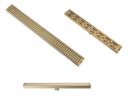 Desagües De Ducha Lineal Oro Cepillado Y Rosa Oro 70cm 60cm 0