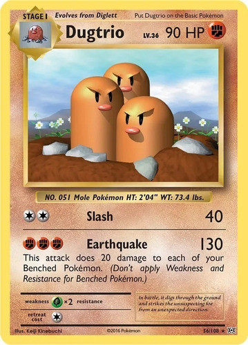 Cartas Pokemon Tcg Dugtrio - 56/108 - Rare Xy: Evolutions 0