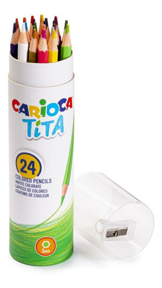 Lapices Carioca Tita Hexagonales X24 + Tubo Con Sacapuntas 0