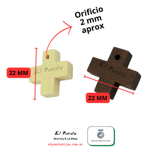Cruces De Madera 22mm Denario Souvenir Comunion X 20 Uni 1