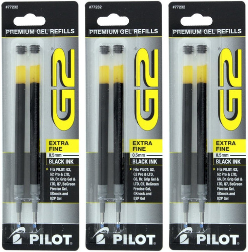 Recambio De Boligrafo Lapicera Pilot Tinta Negra 6-pack 0