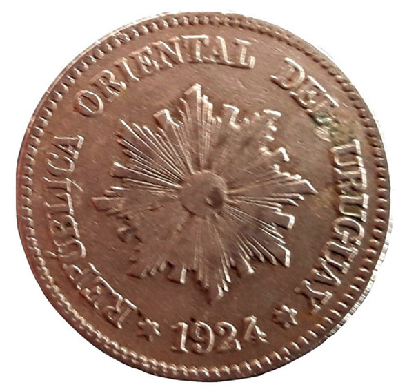 Uruguay Moneda De 2 Centésimos Cupro Niquel Del Año 1924 0