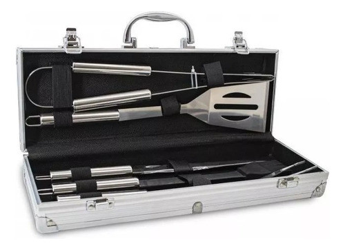 Set De Parrilla 5 Piezas Asado Estuche Aluminio Parrillero 0