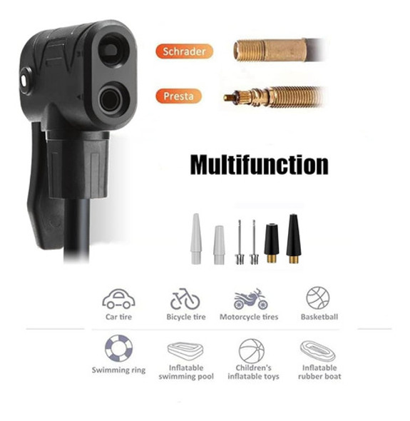 Clolop Bomba De Piso De Bicicleta Con Manómetro, 1