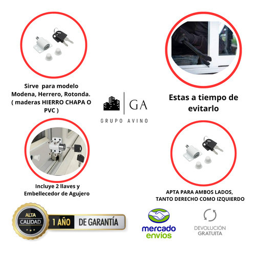 Cerraduras Para Ventana Corrediza Blanca Premium!!! 1