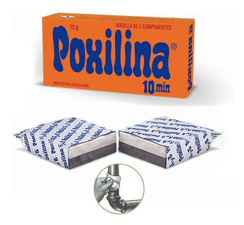 Masilla Epoxy De 2 Componentes Poxilina 10 Minutos 70 G 0