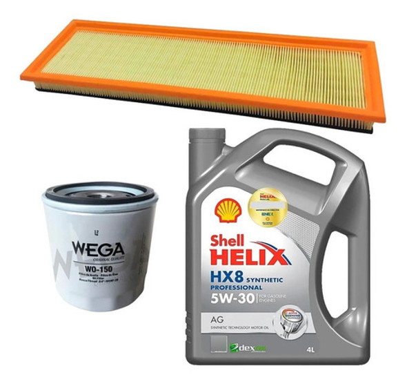 Kit Filtros Wega + 5w30 Shell Helix Hx8 4lt Ford Ka 2 1.0 8v 0