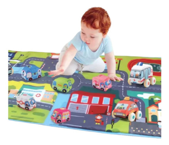Manta Alfombra Gimnasio De Juego Didactico Con Autitos !!! 0