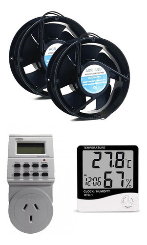Kit Indoor Cooler 6  X 2 U+timer Digital+termohigrometro 0