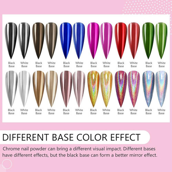 Saviland Mirror Chrome Nail Powder Set - 12 Colores Metálico 1