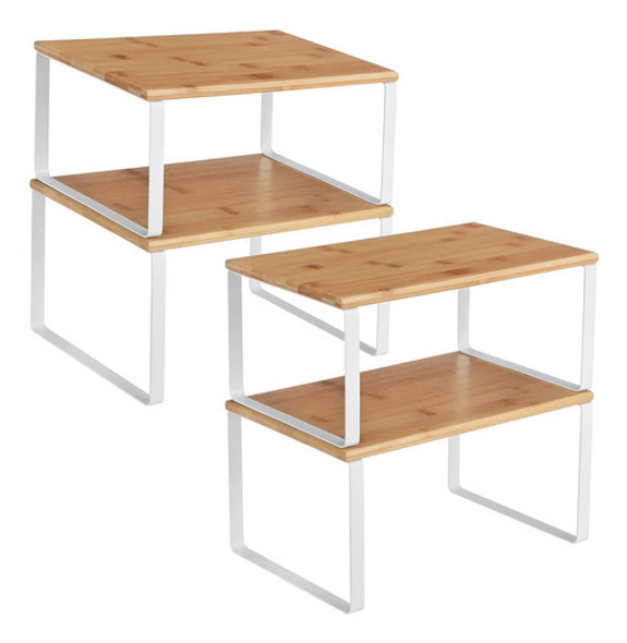 Estantería Plegable Y Ampliable En Blanco Nube Y Beige, 4 Pi 0