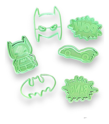 Kit Cortantes De Repostería Galletitas Masa Batman 0