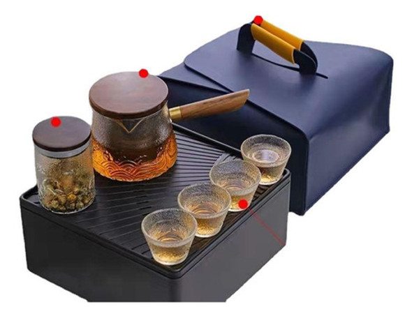 Set De Tetera Vidrio Con Bandeja Tradicional Asia 9 Pzas 0