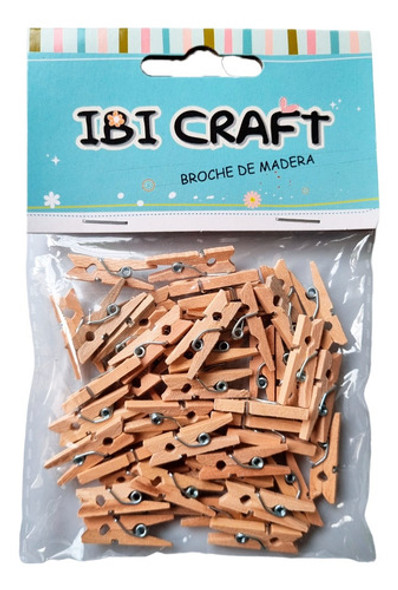 Mini Broches De Madera 25mm X 50 Unidades 0
