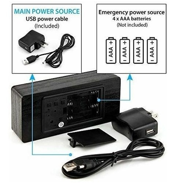 Oct17 Reloj Despertador De Madera Pantalla Digital Ajustable 1