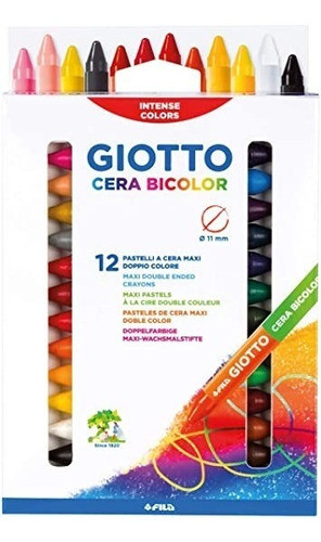 Crayones Cera Giotto Bicolor Estuche X12 Unidades 24 Colores 0