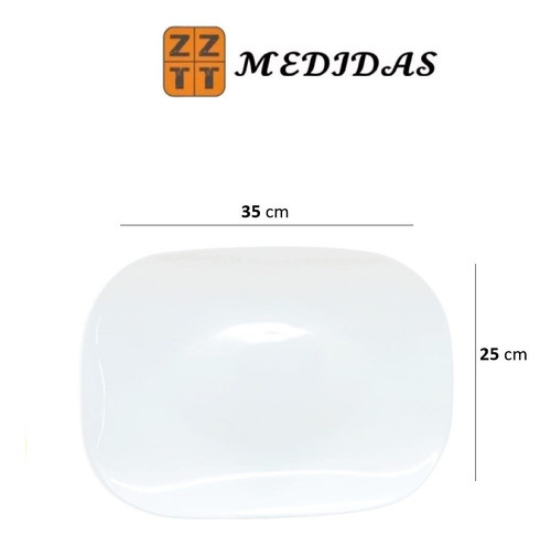 Fuente Bandeja Rectangular Vidrio Opal 35cm Carol Cocina Zt 1