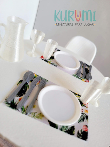 Set Vajilla Miniatura Para Casita De Muñecas Barb 0