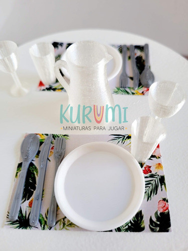 Set Vajilla Miniatura Para Casita De Muñecas Barb 1