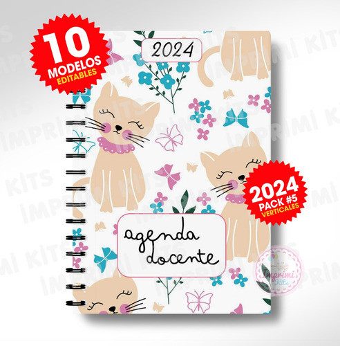 Kit Imprimible Agenda Docente 2024 Editable #5 1