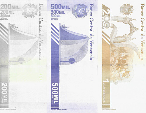 Venezuela Set 3 Billetes 200 Mil A 1 Millón 2020 - Sin Circ. 1