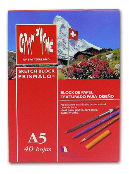 Block De Dibujo Caran D'ache 140g 40 Hojas  A5 Grafito 0