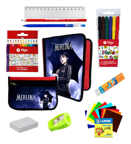 Oferton Carpeta + Cartu + Utiles Merlina Adams #592 0